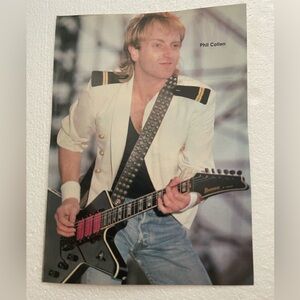 Phil Collen Pinup with Black Electric Guitar